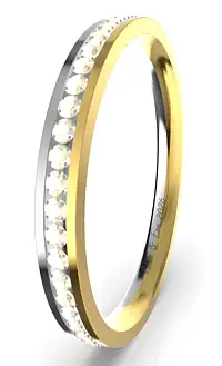 Bicolor-​Ring aus 600er-​Platinlegierung & 333 Gelbgold 