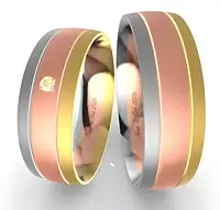 Dreifarbige Ringe aus 333 Gold & 600er Platinlegierung 