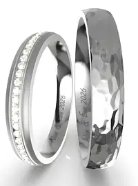 Ringe aus 600 Platinlegierung mit Hammerschlag 