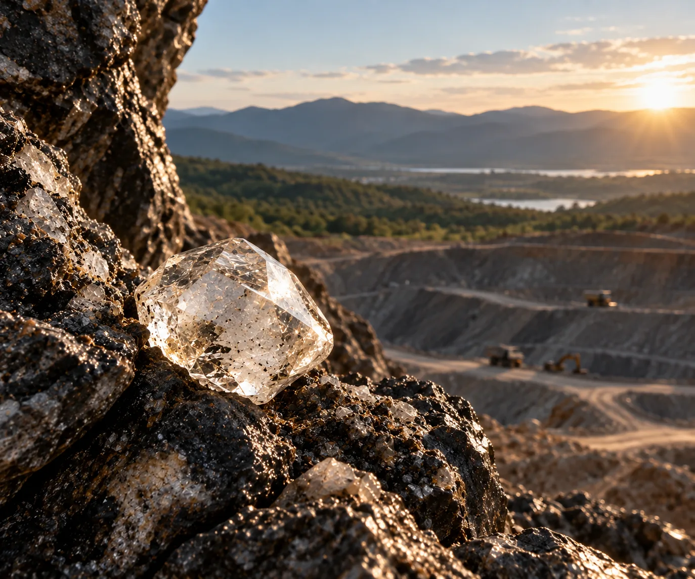 Natürlicher Rohdiamant und die Entstehung natürlicher Diamanten